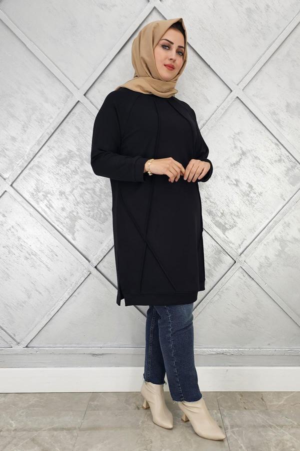 KADIN NERVÜR DİKİM TESETTÜR TUNİK - Image 1