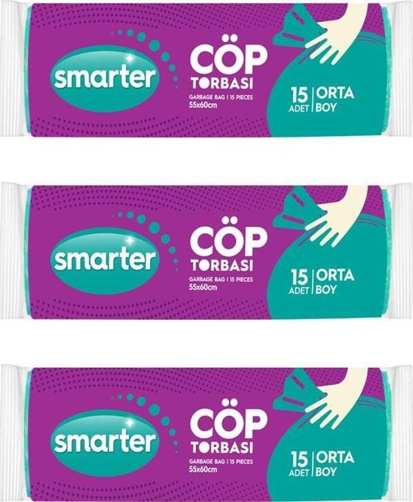 SMARTER 3 LÜ ORTA BOY ÇÖP TORBASI 55x60cm ( ÇÖP POŞETİ ) - Image 1