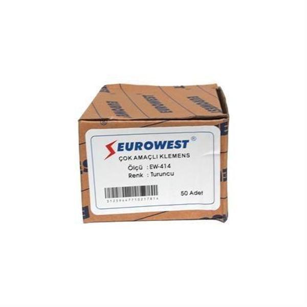 Eurowest Çok Amaçlı 4 İletken Bağlantılı Klemens Turuncu - 1 Paket 50 Adet - Image 1
