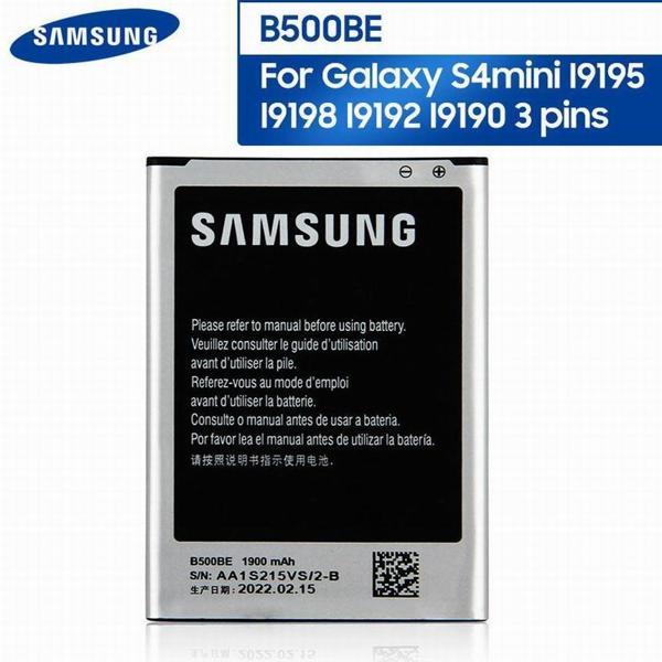 Orijinal Telefon Pil B500BE Samsung GALAXY S4 Mini I9190 I9192 I9195 I9198 3 pin B500AE 1900 mAh - Image 1
