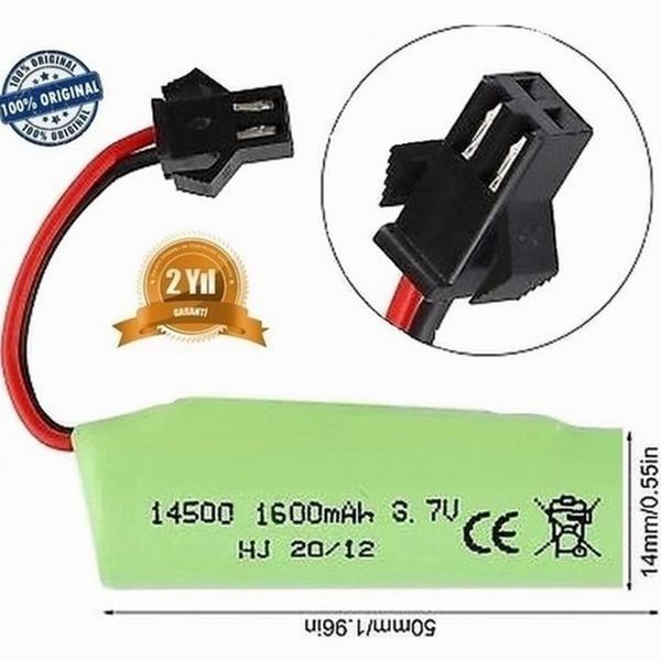 Oyuncak Araba Pili 1600 Mah 3.7v 14500 Li-ıon Siyah Soket Drone Pili - Image 1