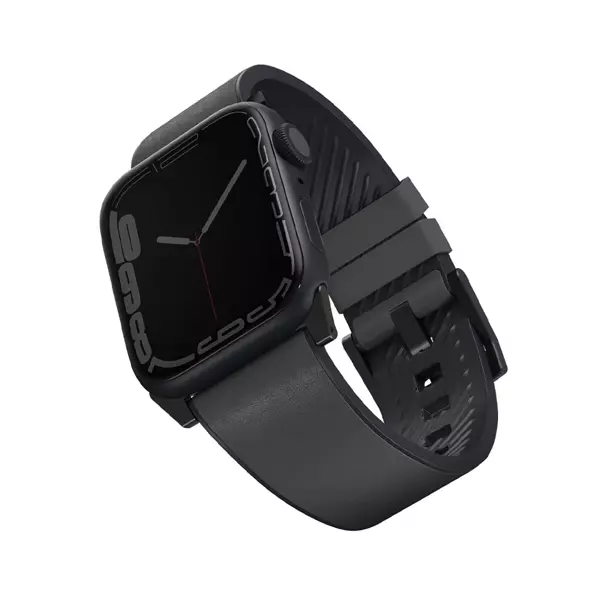 Uniq Straden Apple Watch 42-44-45-46-49mm Su Geçirmez Deri Kordon - Gri - Image 1