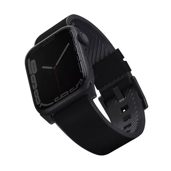Uniq Straden Apple Watch 42-44-45-46-49mm Su Geçirmez Deri Kordon - Siyah - Image 1
