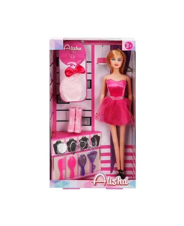 Alisha Gece Elbiseli Bebek Oyun Seti 14233 Koyu Pembe - Image 1