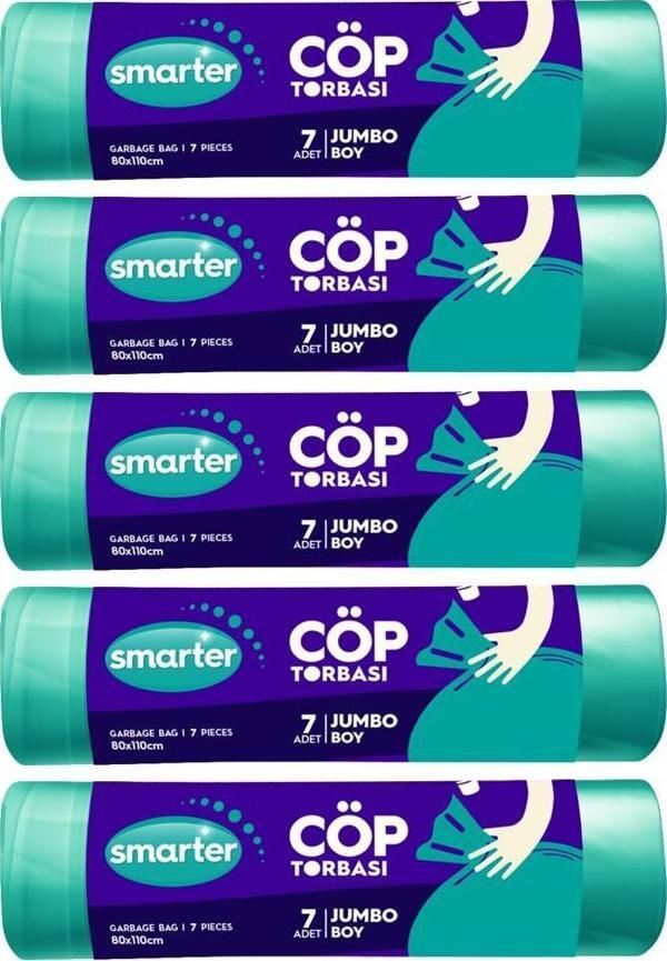 SMARTER 5 Lİ JUMBO BOY ÇÖP TORBASI 80x110cm ( ÇÖP POŞETİ ) - Image 1