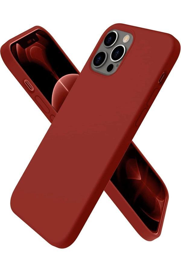 iPhone 12 Pro Max Kılıf First Silikon - Bordo-(5796) - Image 1