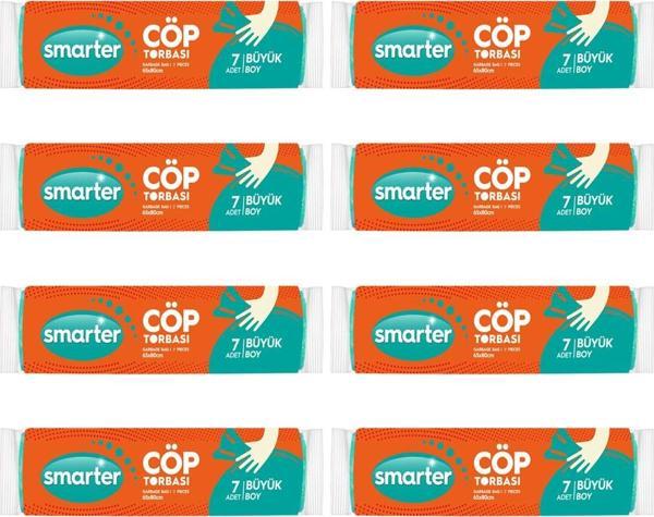 SMARTER 8 Lİ BÜYÜK BOY ÇÖP TORBASI 65 x 80 CM ( ÇÖP POŞETİ ) - Image 1