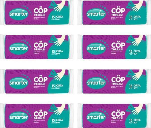 SMARTER 8 Lİ ORTA BOY ÇÖP TORBASI 55x60cm ( ÇÖP POŞETİ ) - Image 1