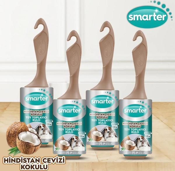 SMARTER HİNDİSTAN CEVİZİ KOKULU TÜY TOPLAYICI RULO 4 LÜ KEDİ KÖPEK - Image 1