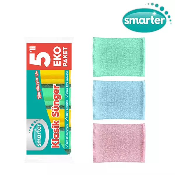 SMARTER KLASİK SÜNGER 5 Lİ + PRATİK SÜNGER 3 LÜ - Image 1