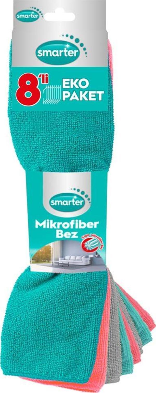 SMARTER MİKROFİBER TEMİZLİK BEZİ 8 Lİ - Image 1