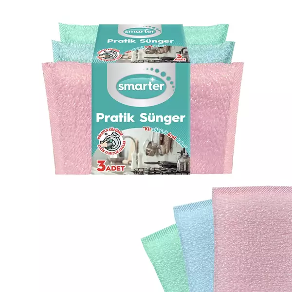 SMARTER PRATİK SÜNGER 3 LÜ BULAŞIK SÜNGERİ - Image 1