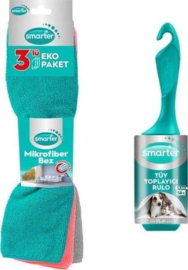 SMARTER TÜY TOPLAYICI RULO + MİKROFİBER BEZİ 3 LÜ - Image 1