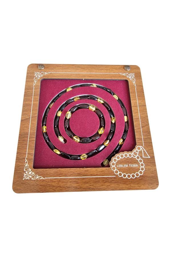 Leblebi Tesbih Damla Kehribar Kolye - Bileklik Set Lt1347 - Image 1