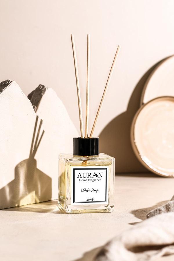 Auran White Soap - Beyaz Sabun Kare Bambu Çubuklu Oda Kokusu 100Ml - Image 1