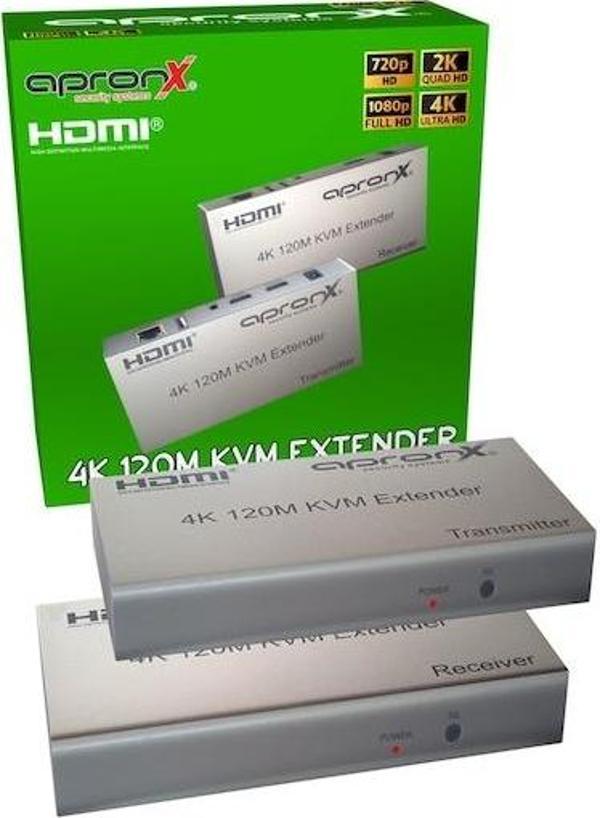 Apx-120M Cat5E-Cat6 120 Metre 4K Kvm Hdmi Extender - Image 1