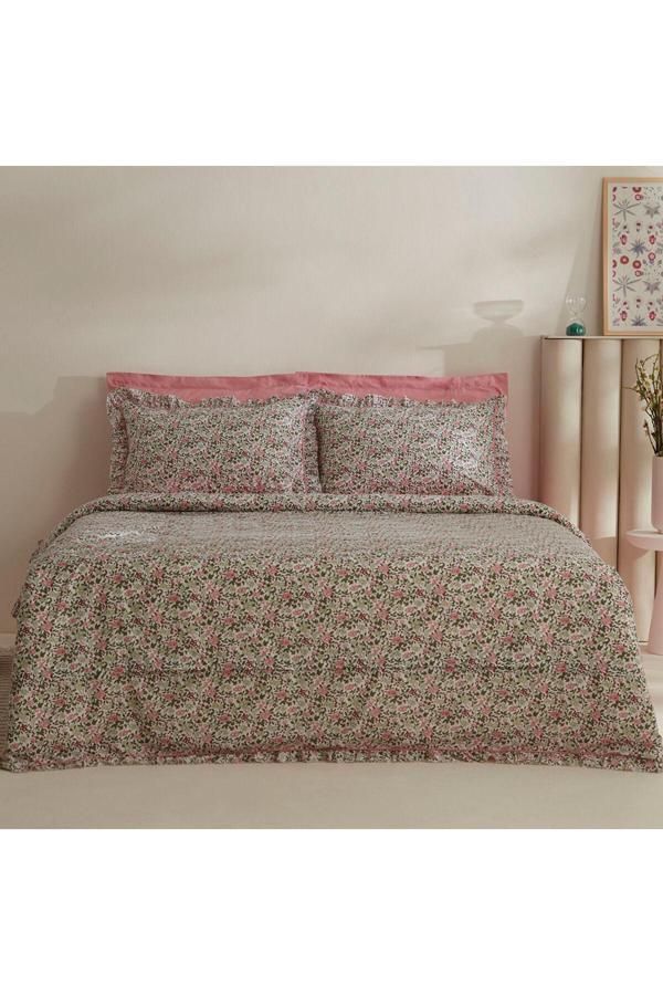 Karaca Home Minay 52 Tel %100 Pamuk Çift Kişilik Nevresim Takımı Pembe - Image 1