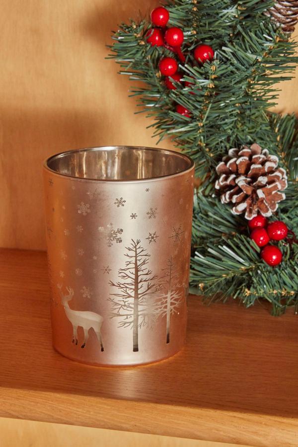 Karaca Home New Year Yılbaşı Helena Gold Cam Mumluk 10X12,5 Cm - Image 1