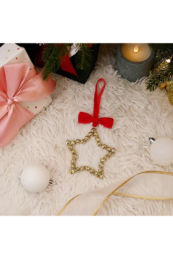 Karaca Home New Year Yılbaşı Star With Ribbon Ağaç Süsü 10X1X10 Cm - Image 1