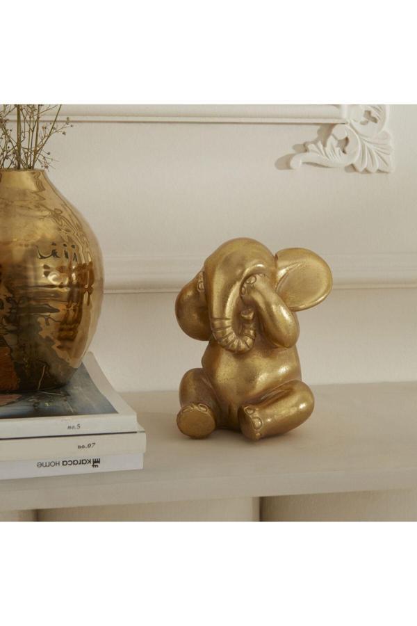 Karaca Home Elephant Biblo Gold 9X9X12 Cm - Image 1