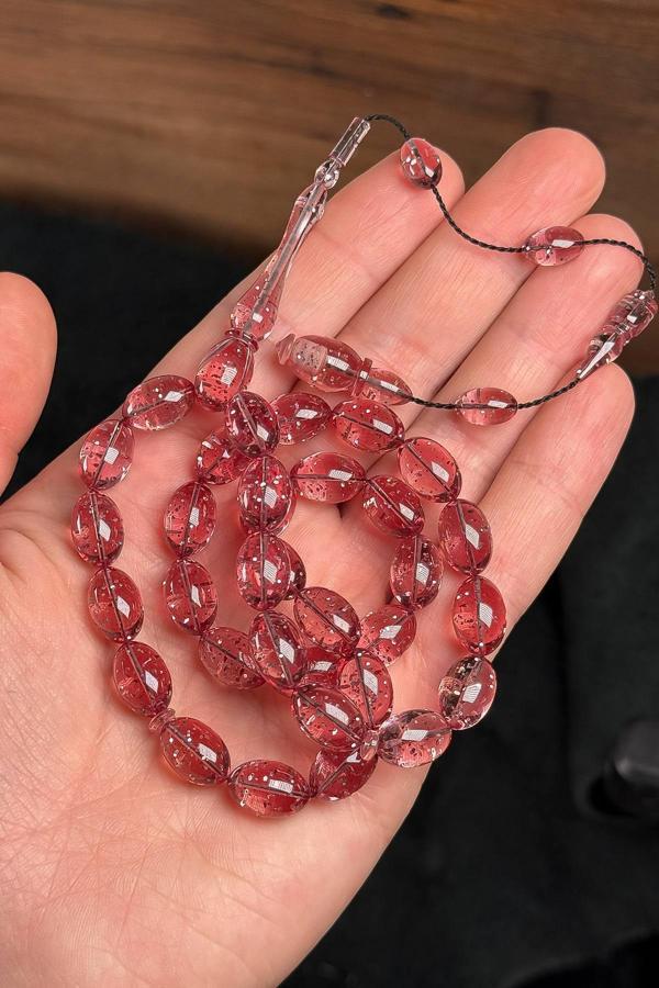 Mahmut Başkale Çalışma Simli  Ateş Kehribar Tesbih - Image 1