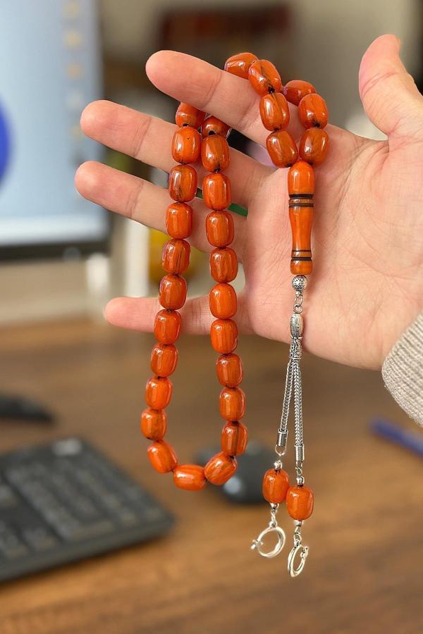 İri Boy Eskitme Epoksi Malzeme Toz Kehribar Tesbih - Image 1