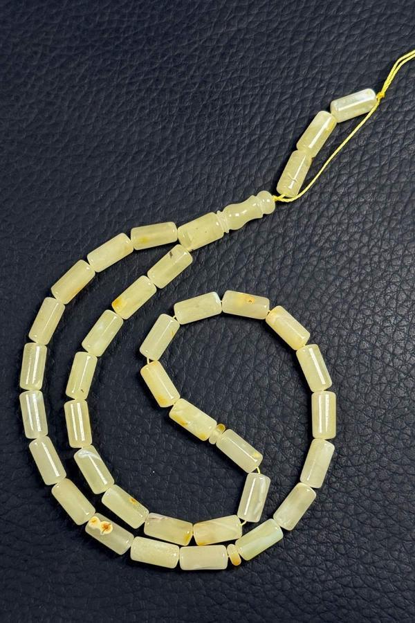 3 Yedek Taneli Püskülsüz Kapsül Kaya Damla Kehribar Tesbih - Image 1