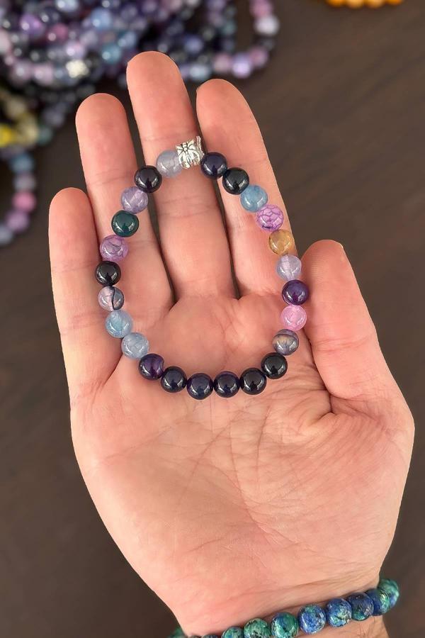 8 mm Mor Akik Taşı Bileklik - Image 1