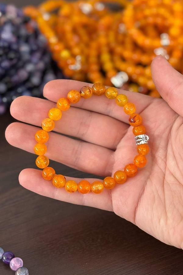 8 mm Turuncu Akik Taşı Bileklik - Image 1