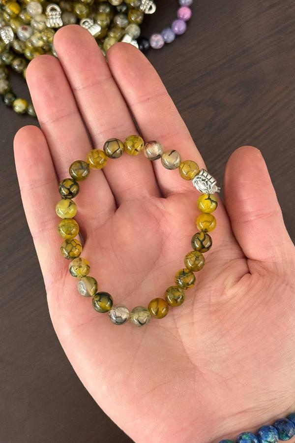 8 mm Yeşil Akik Taşı Bileklik - Image 1