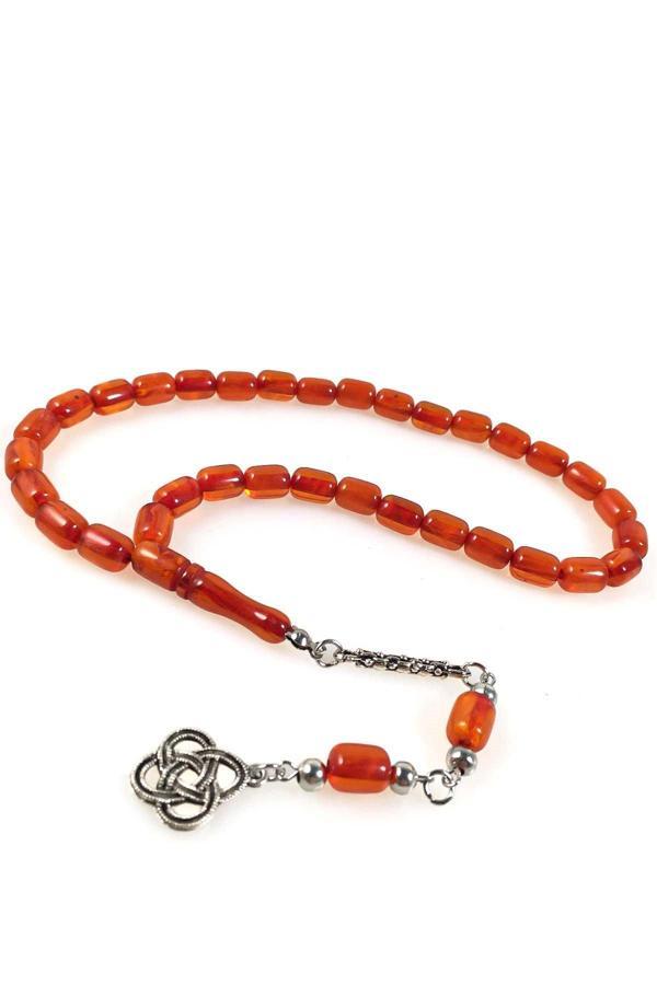 Tek Dal Püsküllü Toz Kehribar Tesbih - Image 1