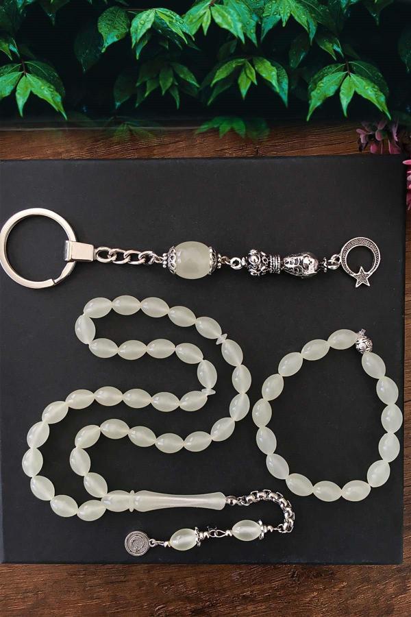 Tesbih Anahtarlık ve Bileklik Kedi Gözü Seti - Image 1