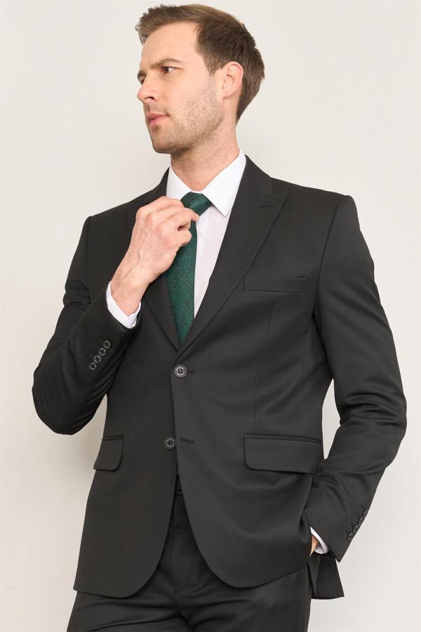 Çetinkaya Mentality 3118 Siyah Yunter Loco Slim Fit Takım Elbise - Image 1