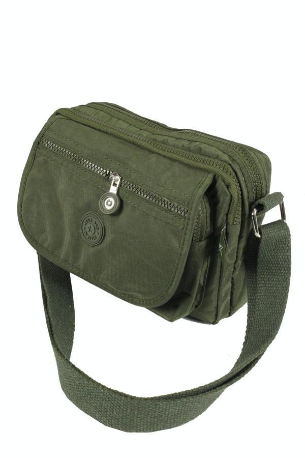 Mega Bag 215  Krinkıl Kumaş Kadın Çapraz Çanta Haki-Yeşil - Image 1