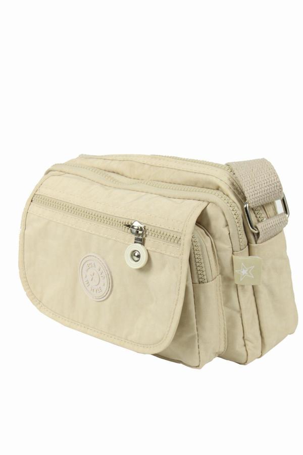 Mega Bag 215  Krinkıl Kumaş Kadın Çapraz Çanta Krem - Image 1