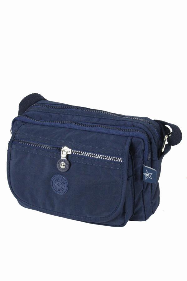 Mega Bag 215  Krinkıl Kumaş Kadın Çapraz Çanta Lacivert - Image 1