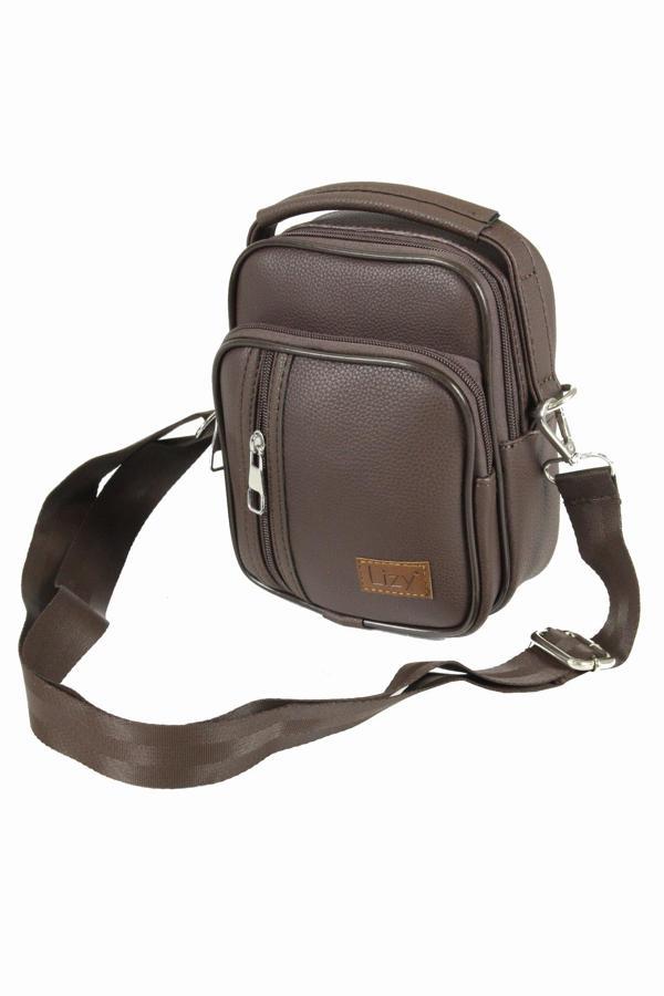 Lizy 1051-2 Suni Deri Erkek Portföy Çantası Kahve - Image 1