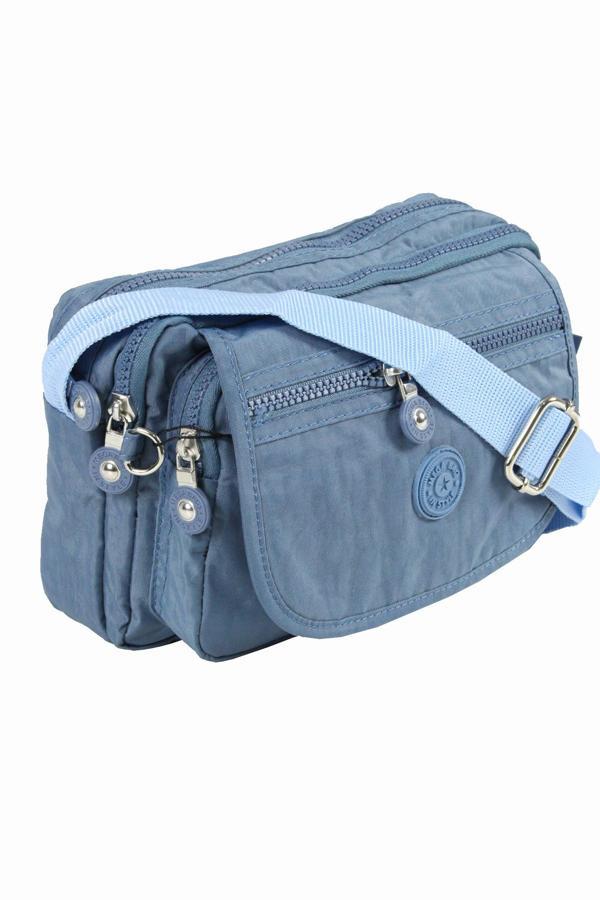 Mega Bag 215  Krinkıl Kumaş Kadın Çapraz Çanta Mavi - Image 1