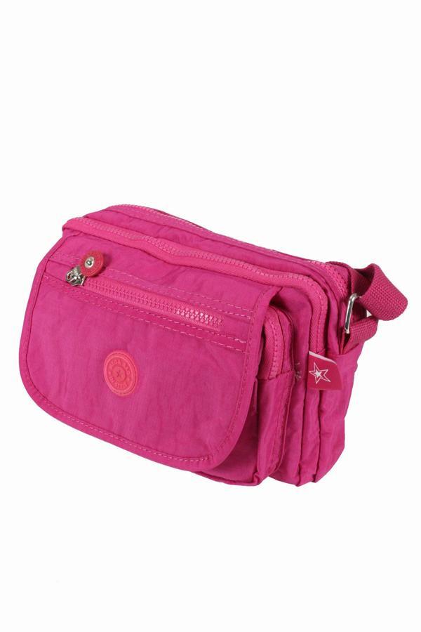 Mega Bag 215  Krinkıl Kumaş Kadın Çapraz Çanta Pembe - Image 1