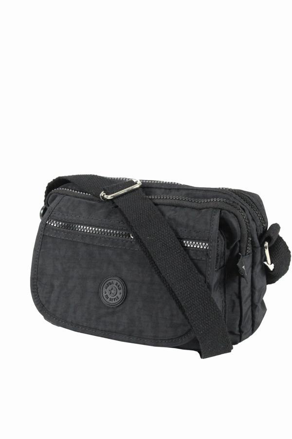 Mega Bag 215  Krinkıl Kumaş Kadın Çapraz Çanta Siyah - Image 1