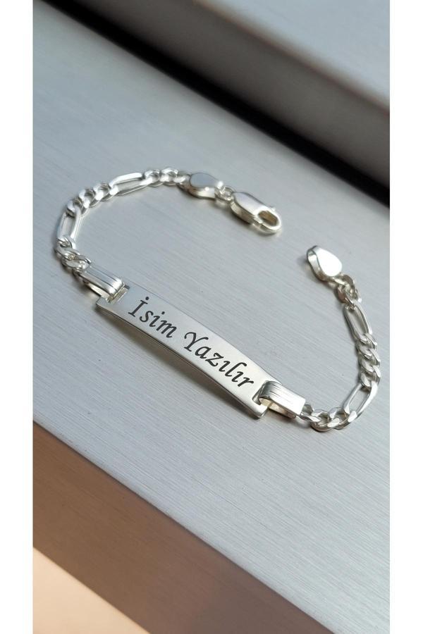 Satürn Silver Kuyumculuk 925 Ayar Gümüş İsimli Bebek Çocuk Bileklik Künye - Image 1