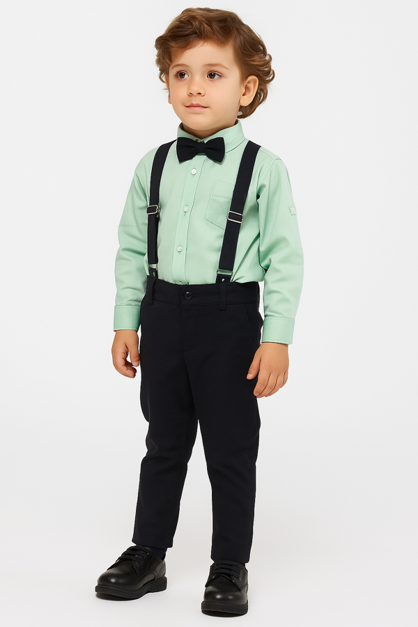 4'lü Set Gömlek & Pantolon & Papyon & Askılık Erkek Çocuk Takım - Image 1