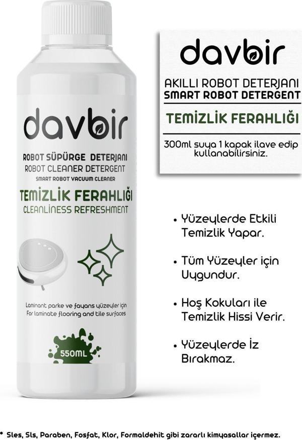 Davbir Temizlik Ferahlığı Kokulu Akıllı Robot Süpürge Deterjanı,Sprey Mop Deterjanı,Yüzey Temizleyici 550ml - Image 1