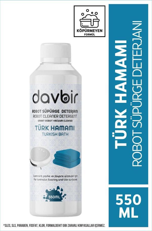Davbir Türk Hamamı Kokulu Akıllı Robot Süpürge Deterjanı,Sprey Mop Deterjanı,Yüzey Temizleyici 550ml - Image 1