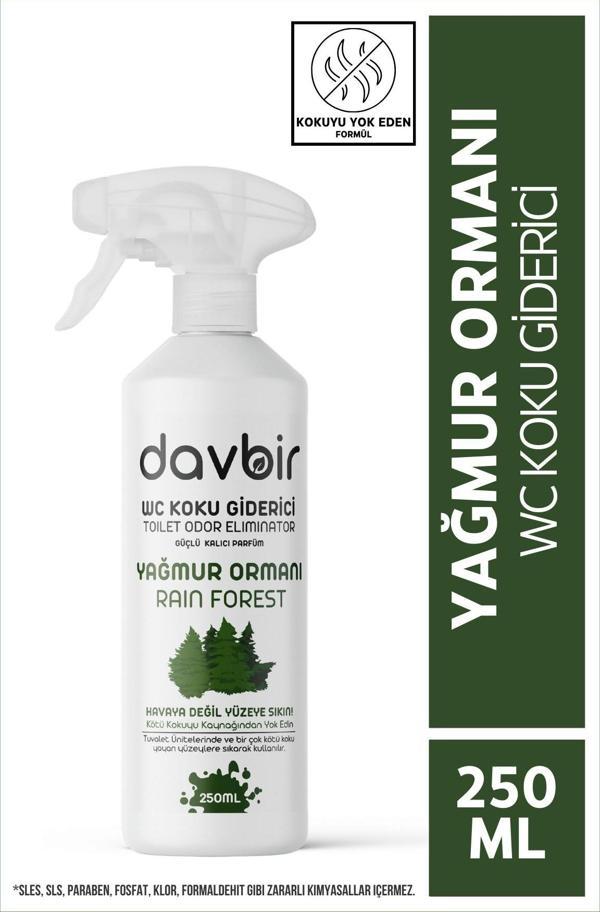 Davbir Yağmur Ormanı Kokulu Wc Kötü Koku Giderici Ultra Kalıcı Yüzey Parfümü 250ml - Image 1