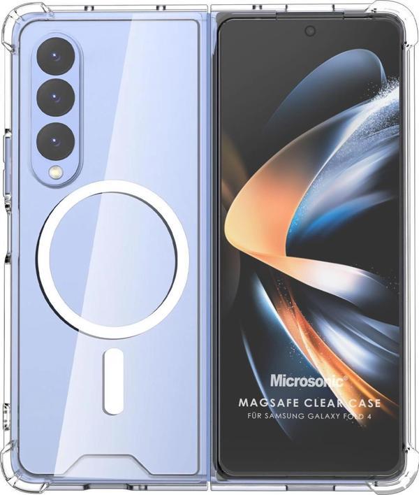 Microsonic Samsung Galaxy Z Fold 4 Kılıf MagSafe Clear Soft Şeffaf - Image 1