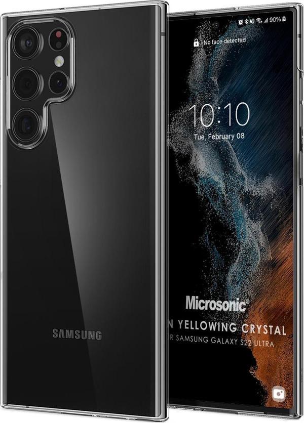 Microsonic Samsung Galaxy S22 Ultra Kılıf Non Yellowing Crystal Clear Sararma Önleyici Kristal Şeffaf - Image 1