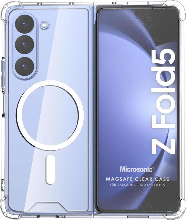 Microsonic Samsung Galaxy Z Fold 5 Kılıf MagSafe Clear Soft Şeffaf - Image 1