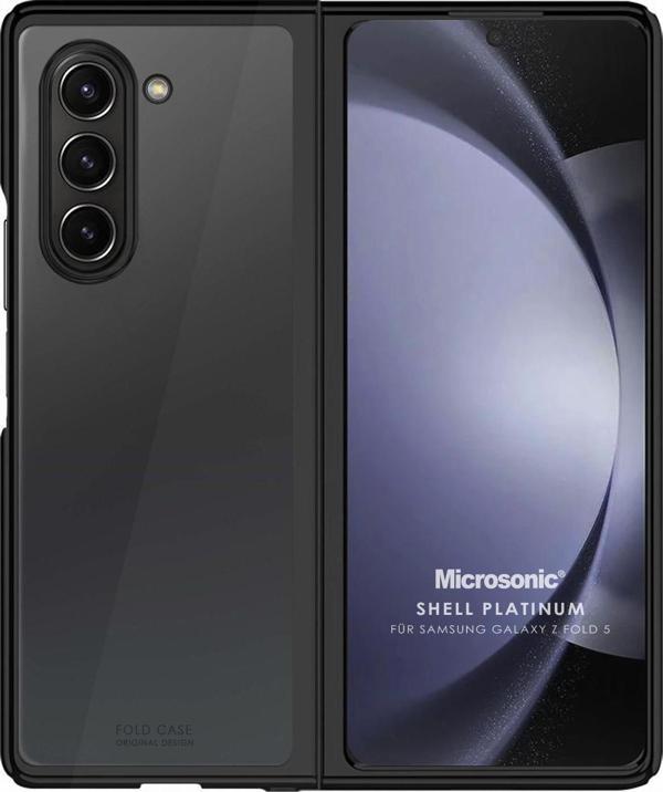 Microsonic Samsung Galaxy Z Fold 5 Kılıf Shell Platinum Siyah - Image 1