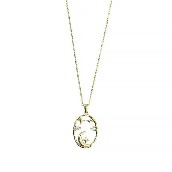 14 Ayar Altın Tasarım Kolye  -  0201284 - Image 1